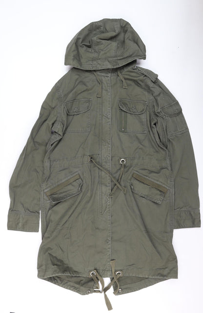 Womens UK Size 12 Oasis Green Parka Coat
