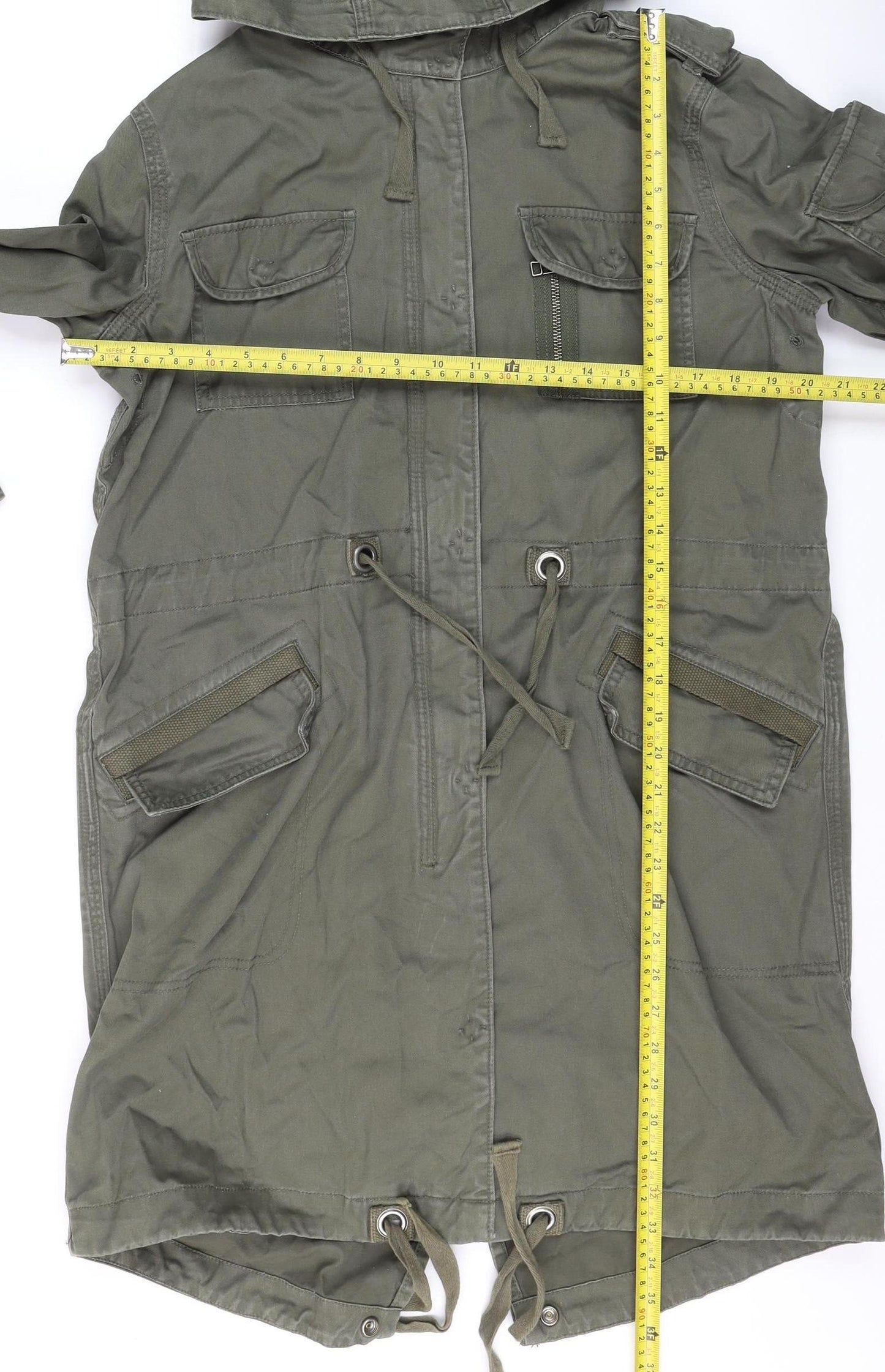 Womens UK Size 12 Oasis Green Parka Coat