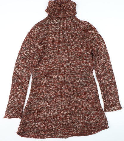 Wear With Pride Women's Brown Roll Neck Chunky Knit Jumper Size M