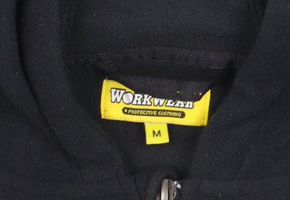 Mens UK Size M Workwear Black Full Zip Hoodie
