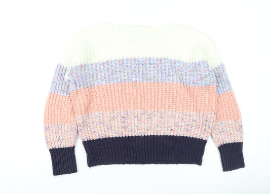 Nutmeg Women Multicoloured Size 10 Chunky Knit Pullover Jumper