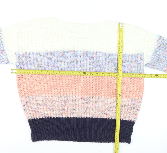 Nutmeg Women Multicoloured Size 10 Chunky Knit Pullover Jumper
