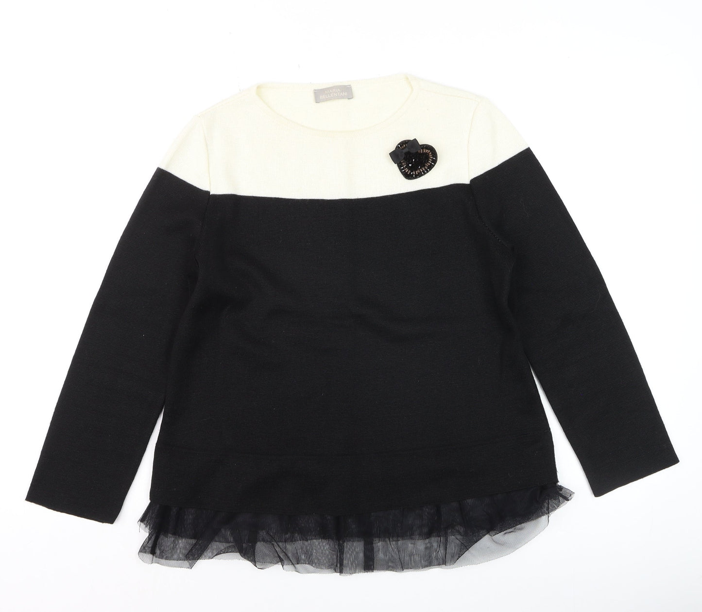Womens UK Size 10 Maria Bellentani Black Pullover Jumper