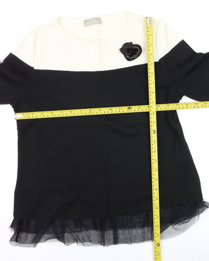 Womens UK Size 10 Maria Bellentani Black Pullover Jumper