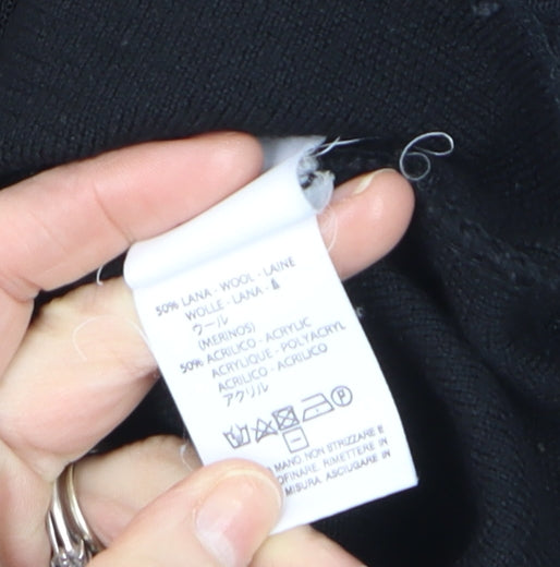 Womens UK Size 10 Maria Bellentani Black Pullover Jumper
