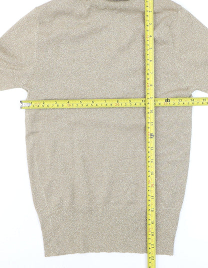 Womens UK Size S Zara Beige Basic Blouse