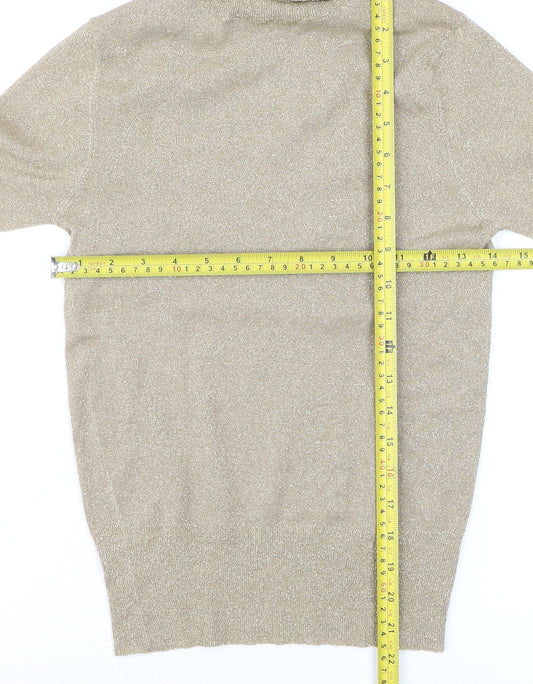 Womens UK Size S Zara Beige Basic Blouse