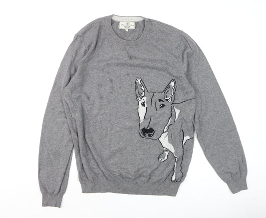 Mens UK Size M NEXT Grey Pullover Jumper
