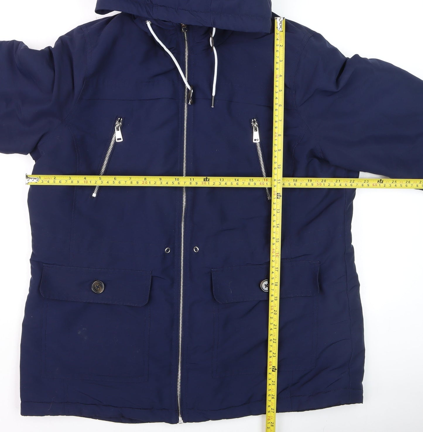 Womens UK Size 16 Papaya Blue Parka Coat