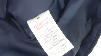 Womens UK Size 16 Papaya Blue Parka Coat