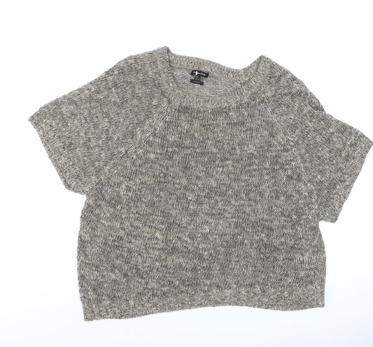 Womens UK Size L Massimo Dutti Grey Basic Blouse