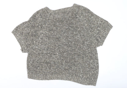 Womens UK Size L Massimo Dutti Grey Basic Blouse