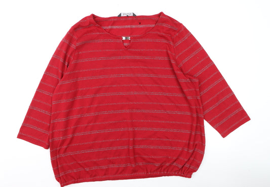 Womens UK Size 20 Bonmarché Red Basic T-Shirt