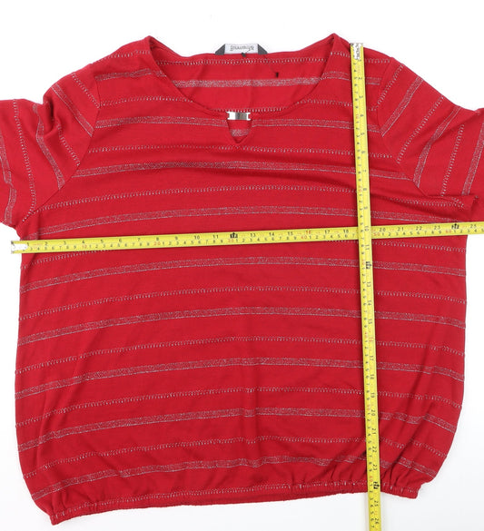 Womens UK Size 20 Bonmarché Red Basic T-Shirt