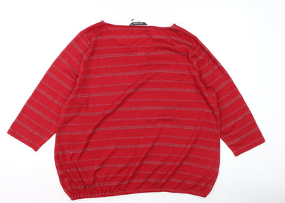 Womens UK Size 20 Bonmarché Red Basic T-Shirt