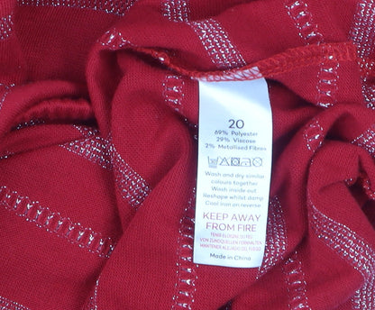 Womens UK Size 20 Bonmarché Red Basic T-Shirt