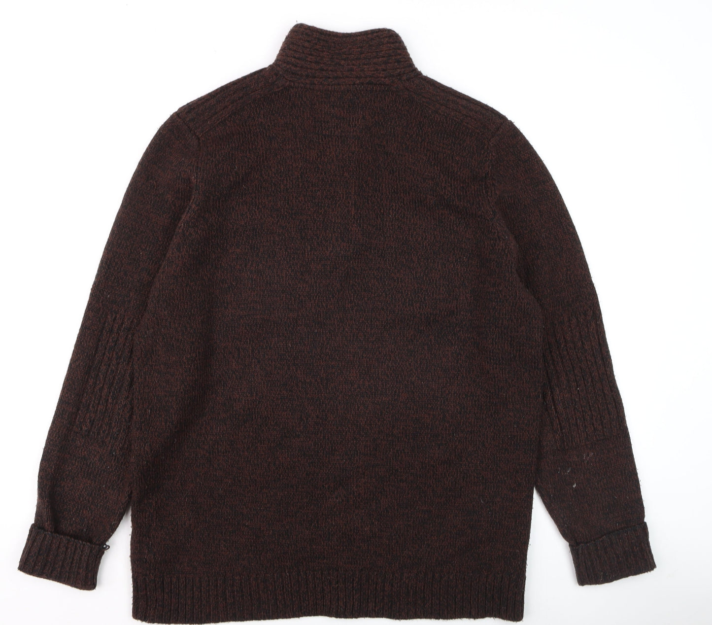Mens UK Size M Dissident Brown Henley Jumper
