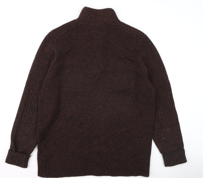 Mens UK Size M Dissident Brown Henley Jumper