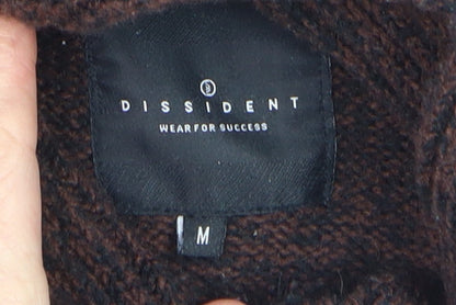 Mens UK Size M Dissident Brown Henley Jumper