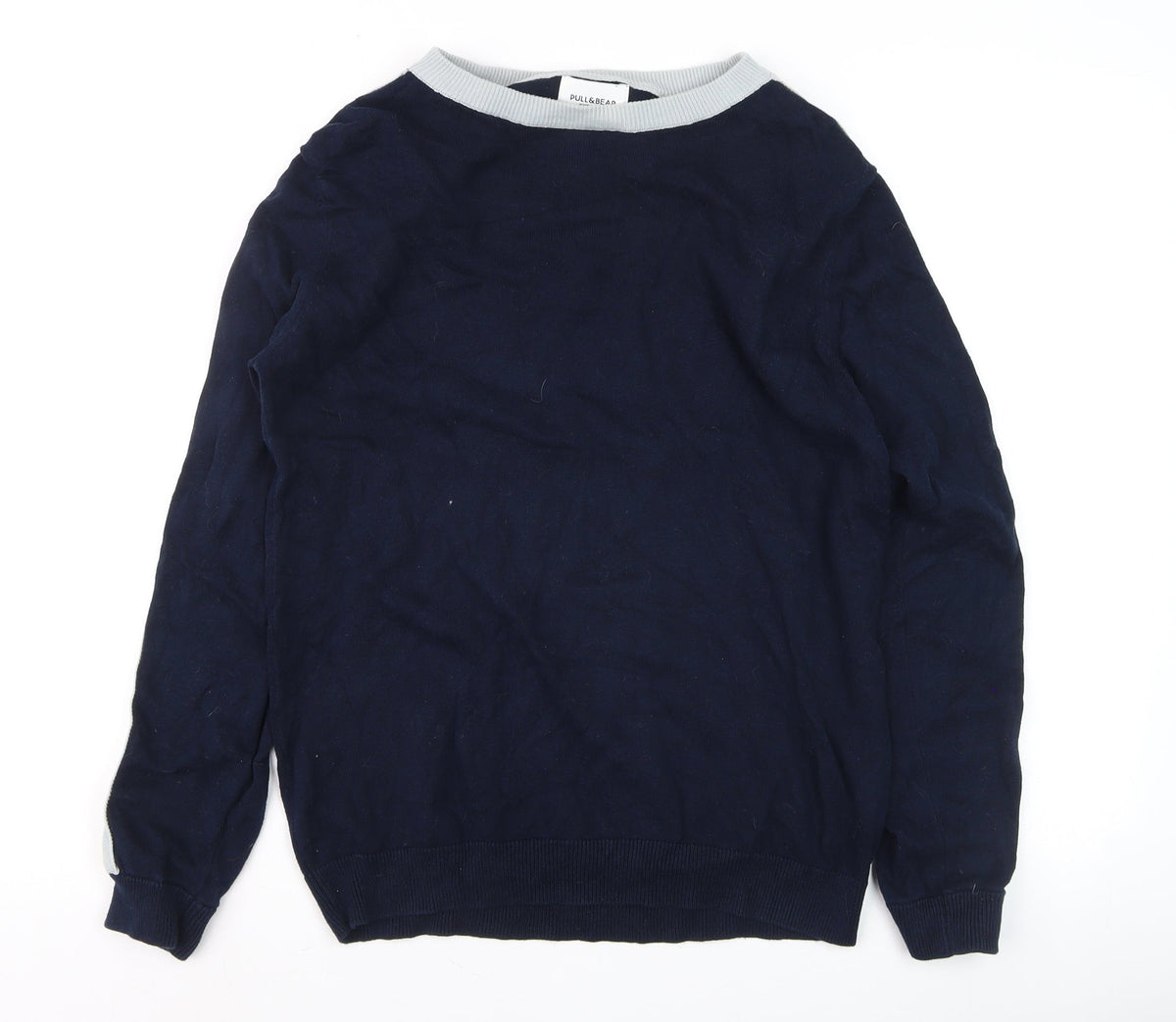 Mens UK Size M Pull&Bear Blue Pullover Jumper