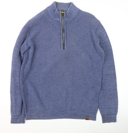 Mens UK Size M Camel Active Blue 1/2 Zip Jumper