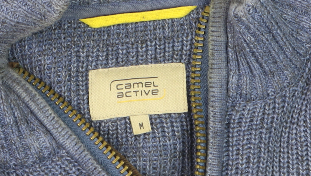 Mens UK Size M Camel Active Blue 1/2 Zip Jumper