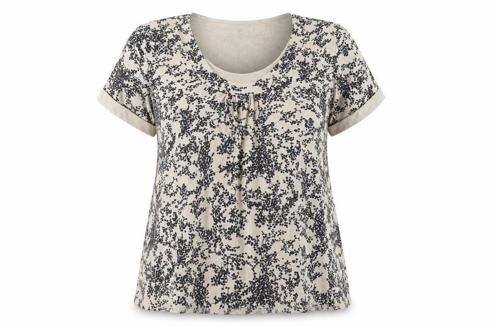 Womens UK Size XL BASSINI Beige Basic T-Shirt