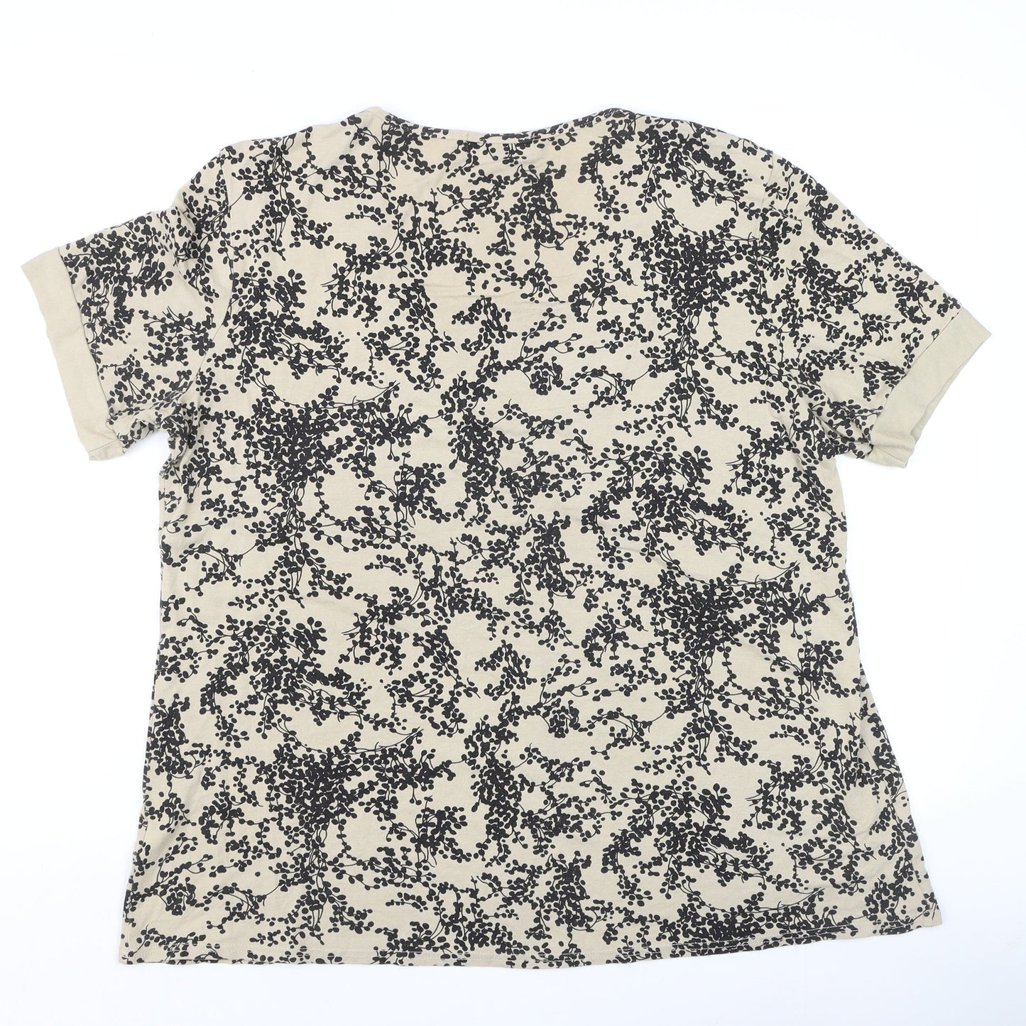 Womens UK Size XL BASSINI Beige Basic T-Shirt