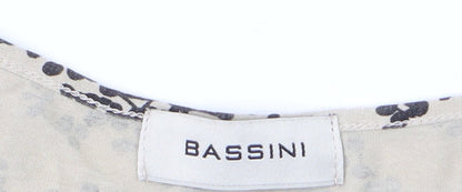 Womens UK Size XL BASSINI Beige Basic T-Shirt