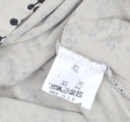 Womens UK Size XL BASSINI Beige Basic T-Shirt