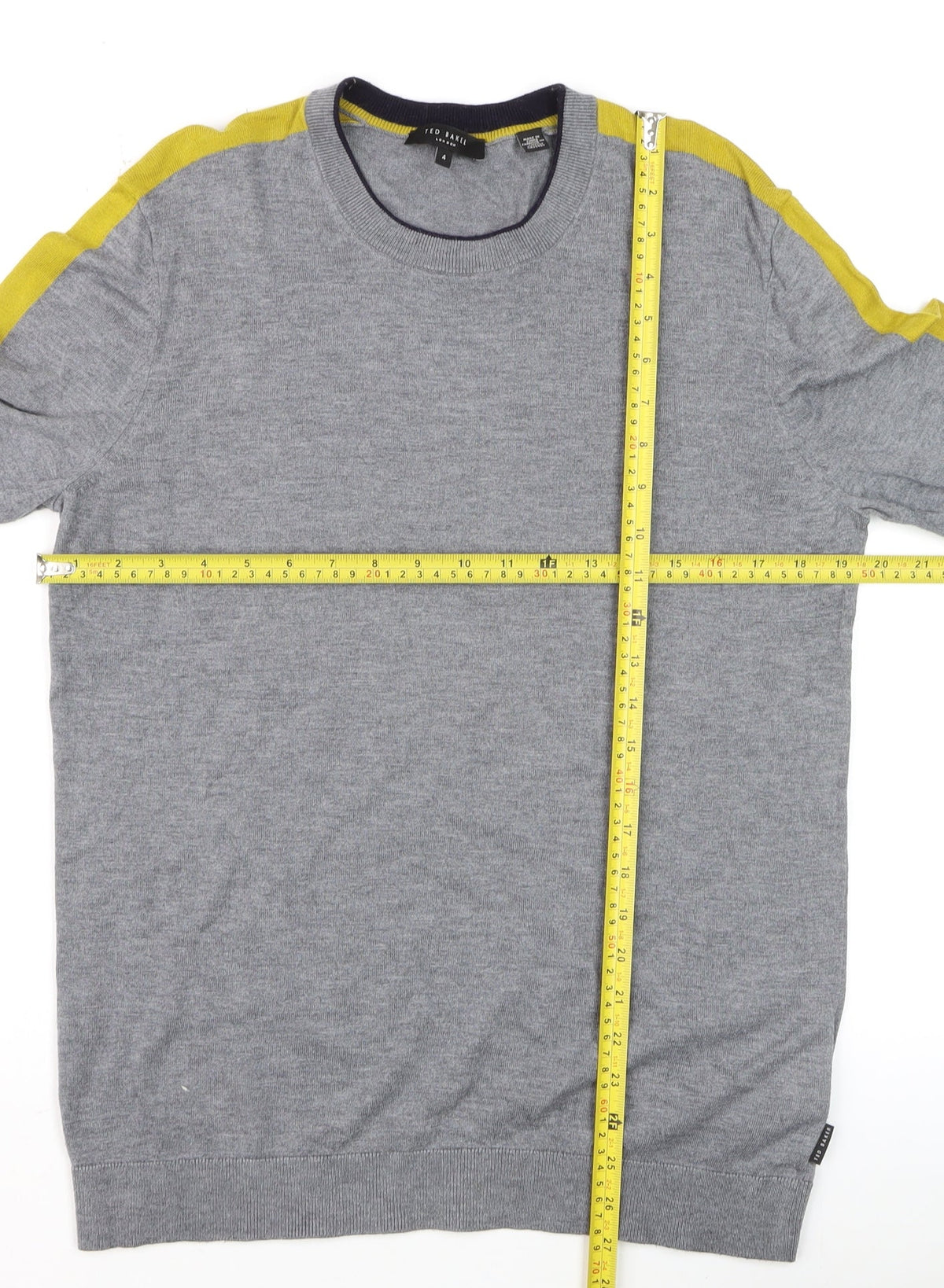 Mens UK Size L Ted Baker Grey Pullover Jumper