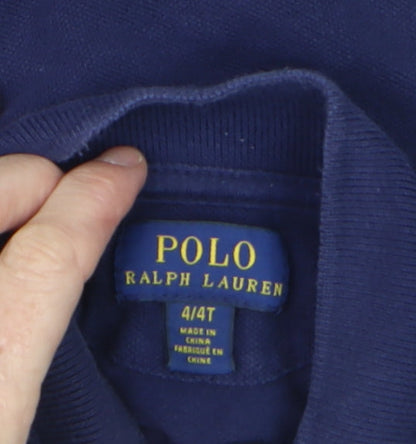Boys UK Size 4 Years Ralph Lauren Blue Basic Polo