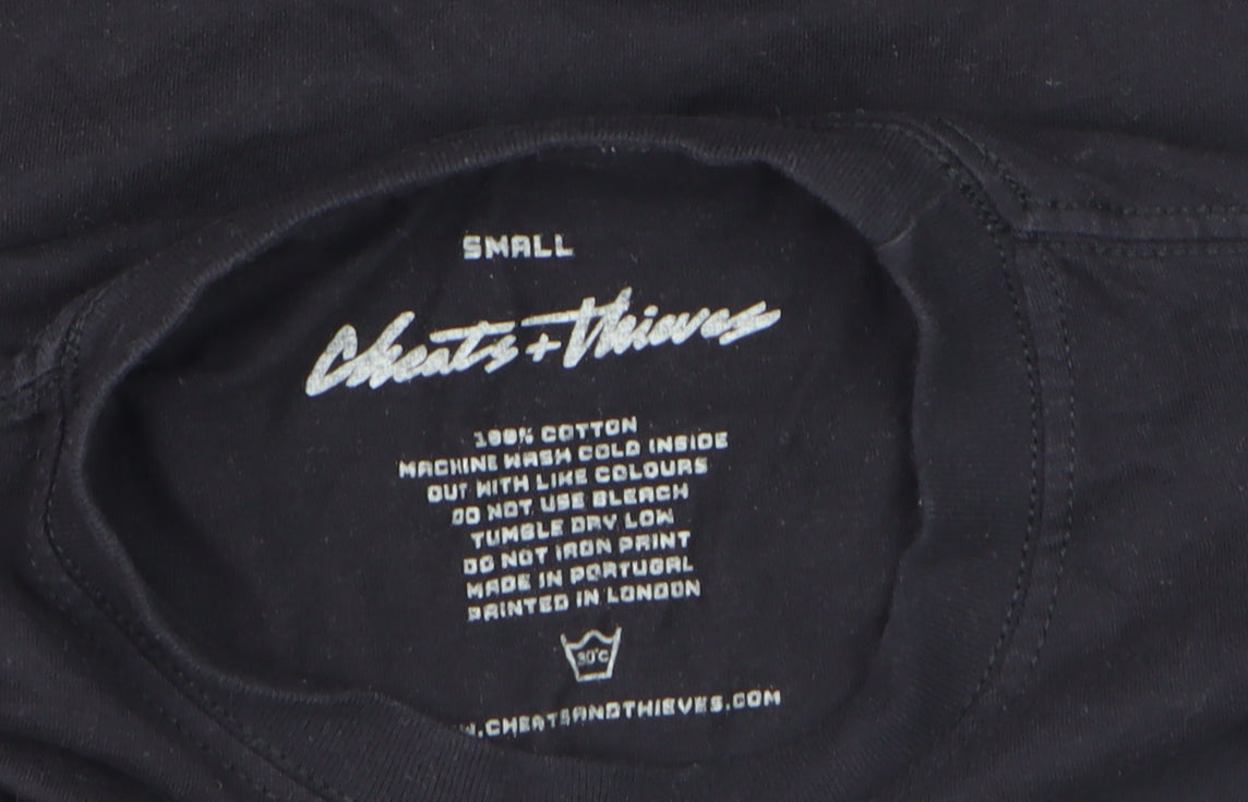 Mens UK Size S Cheats & Thieves Black  T-Shirt