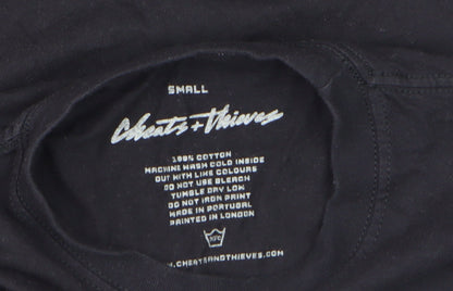 Mens UK Size S Cheats & Thieves Black  T-Shirt