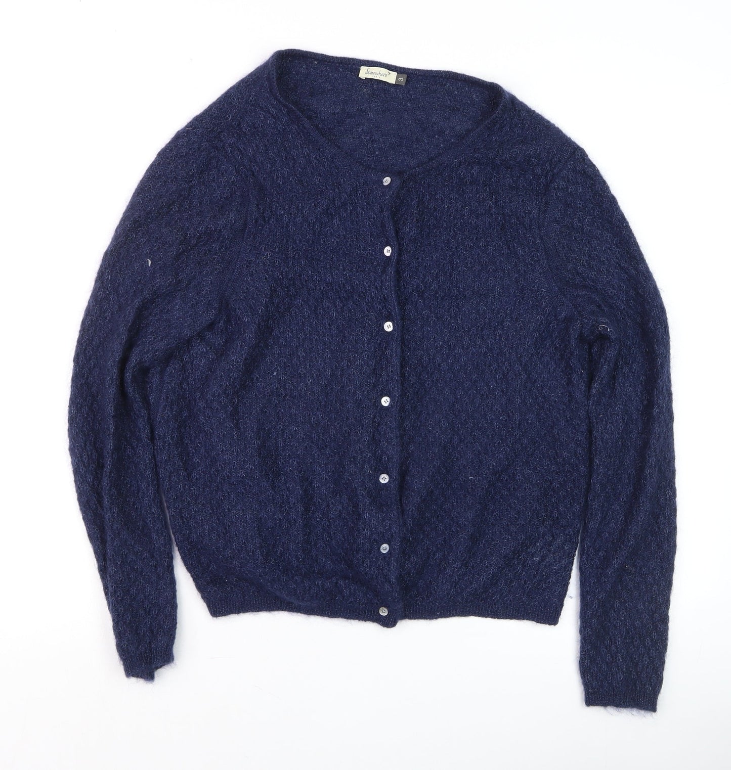 Womens UK Size 12 Somewhere Paris Blue Cardigan Jumper