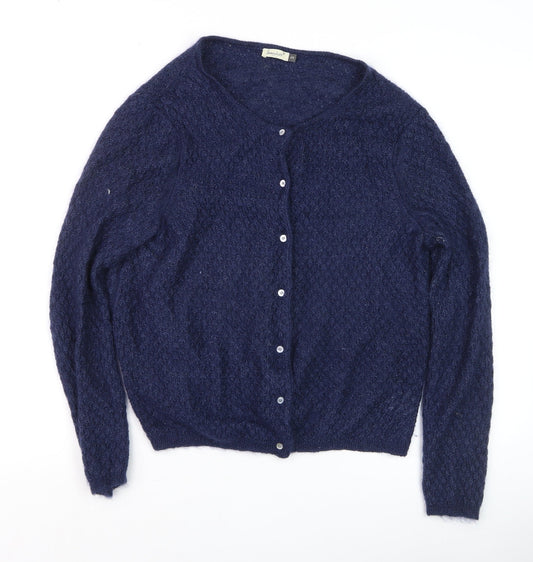 Womens UK Size 12 Somewhere Paris Blue Cardigan Jumper