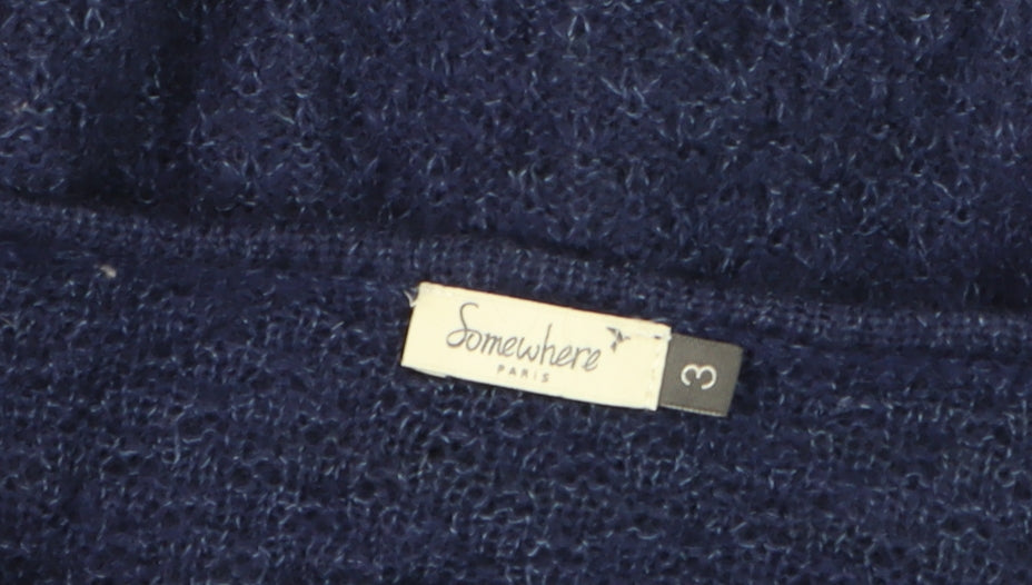Womens UK Size 12 Somewhere Paris Blue Cardigan Jumper