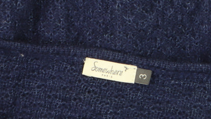 Womens UK Size 12 Somewhere Paris Blue Cardigan Jumper