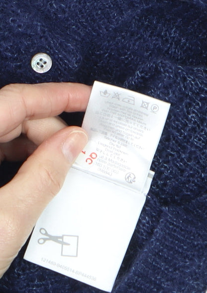 Womens UK Size 12 Somewhere Paris Blue Cardigan Jumper