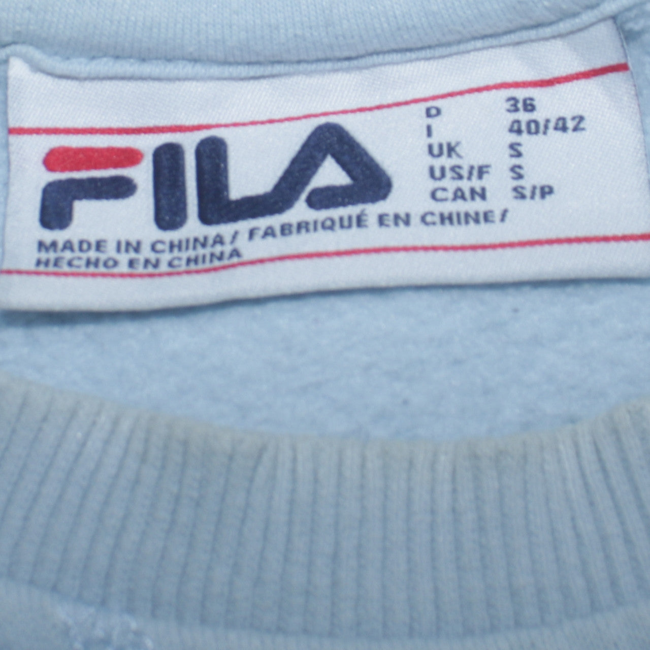 Womens UK Size S FILA Blue Pullover Sweatshirt