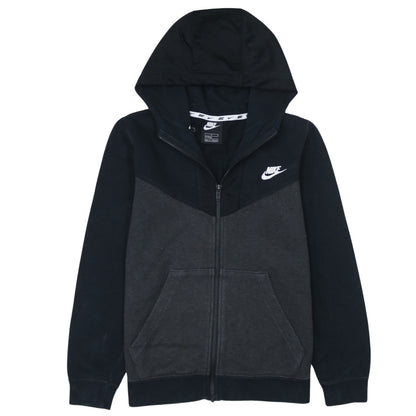 Nike Boys Black Full Zip Fleece Hoodie Size 158 Logo Sportswear