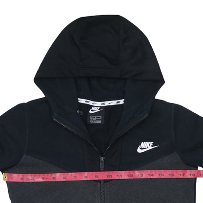 Nike Boys Black Full Zip Fleece Hoodie Size 158 Logo Sportswear