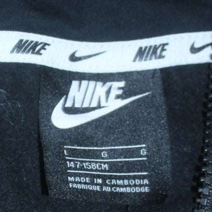 Nike Boys Black Full Zip Fleece Hoodie Size 158 Logo Sportswear