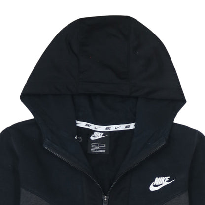 Nike Boys Black Full Zip Fleece Hoodie Size 158 Logo Sportswear