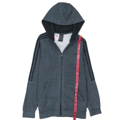 Adidas Boys Grey Full Zip Fleece Hoodie Size 13-14 Years