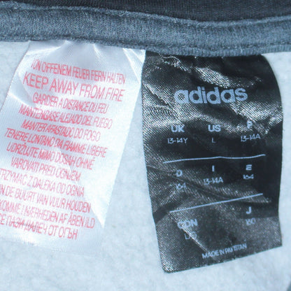 Adidas Boys Grey Full Zip Fleece Hoodie Size 13-14 Years