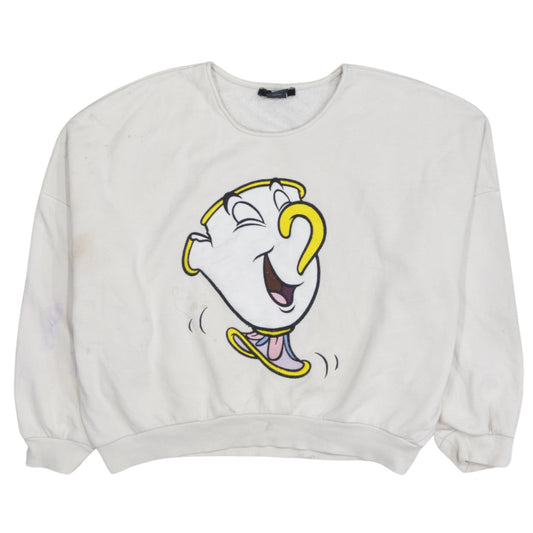 Womens UK Size M Bershka White Pullover Sweatshirt