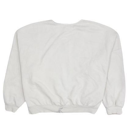Womens UK Size M Bershka White Pullover Sweatshirt