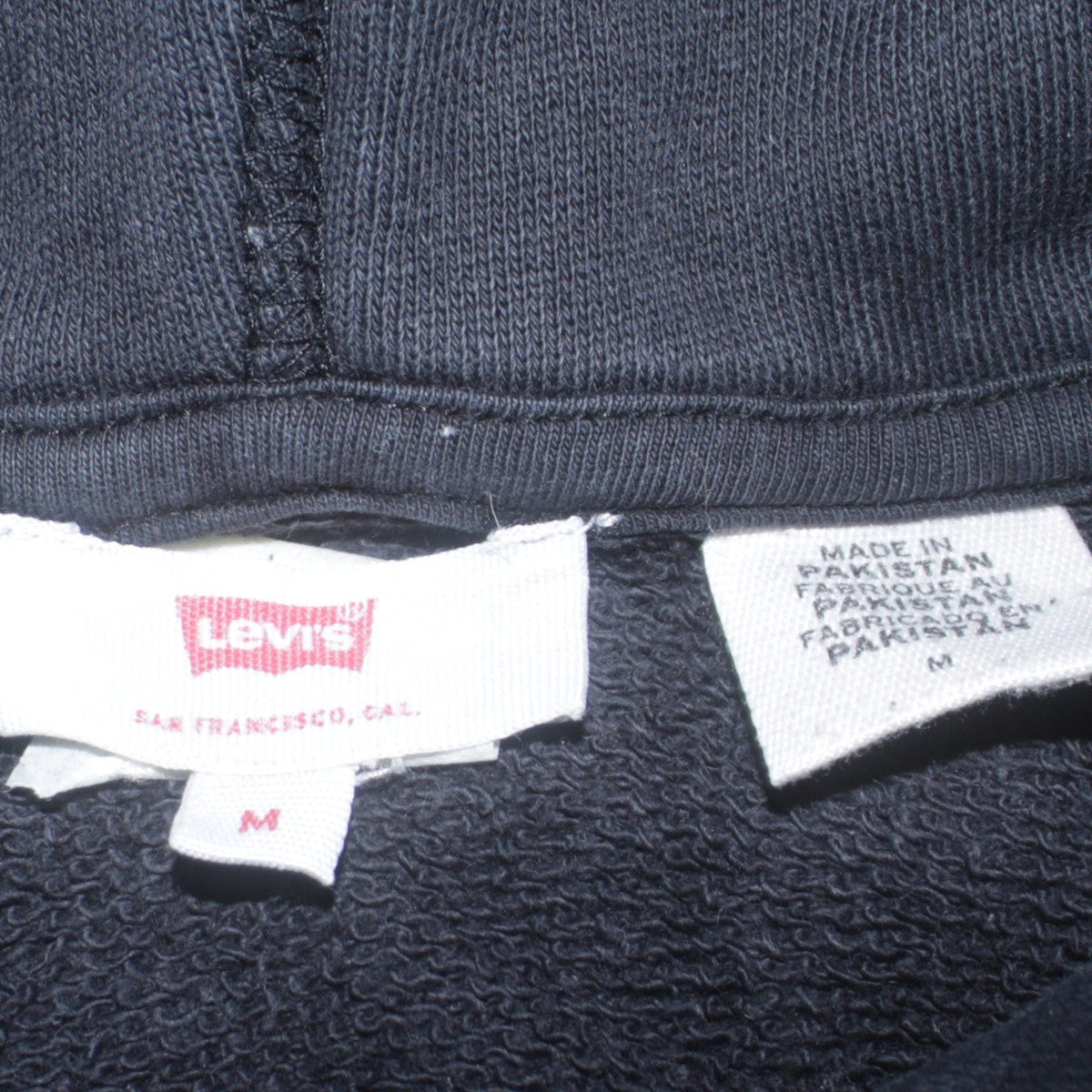 Mens UK Size M Levi's Black Pullover Hoodie