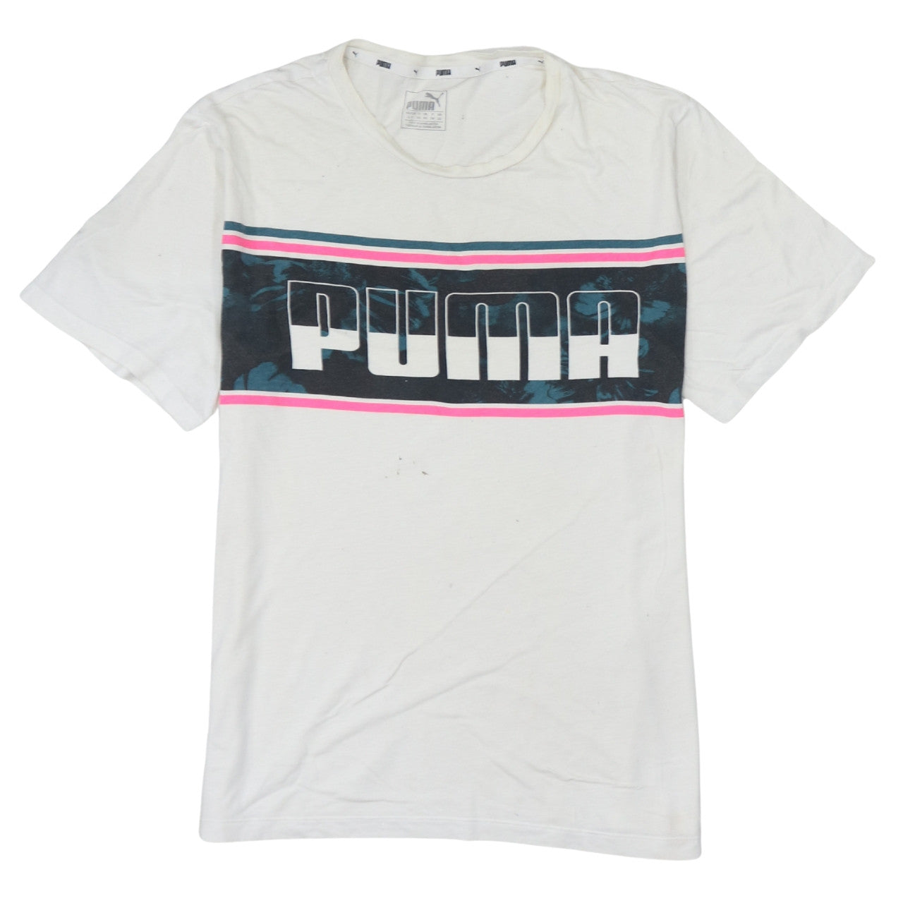 Puma Women’s White Logo T-Shirt Size 10 Casual Cotton